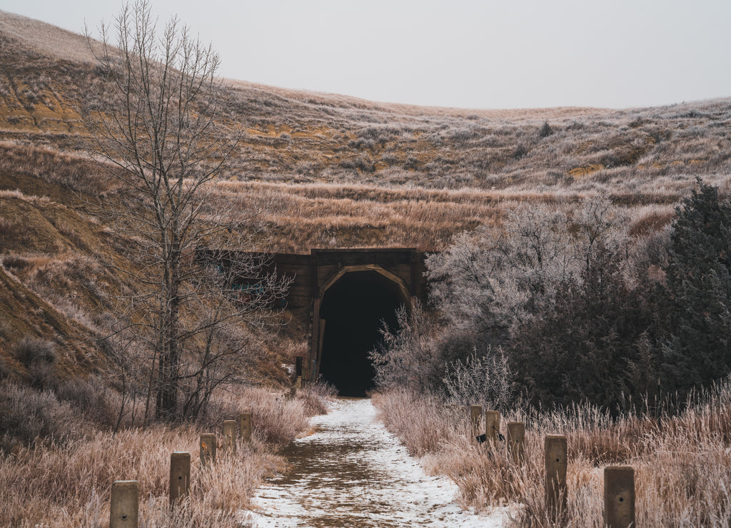 Fairview Lift Bridge/Tunnel in Western North Dakota over the Yellowstone River