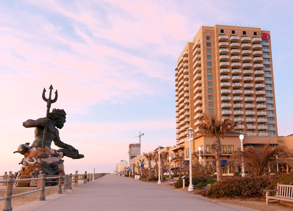 The King Neptune Statue at Virginia Beach Before Sunrise