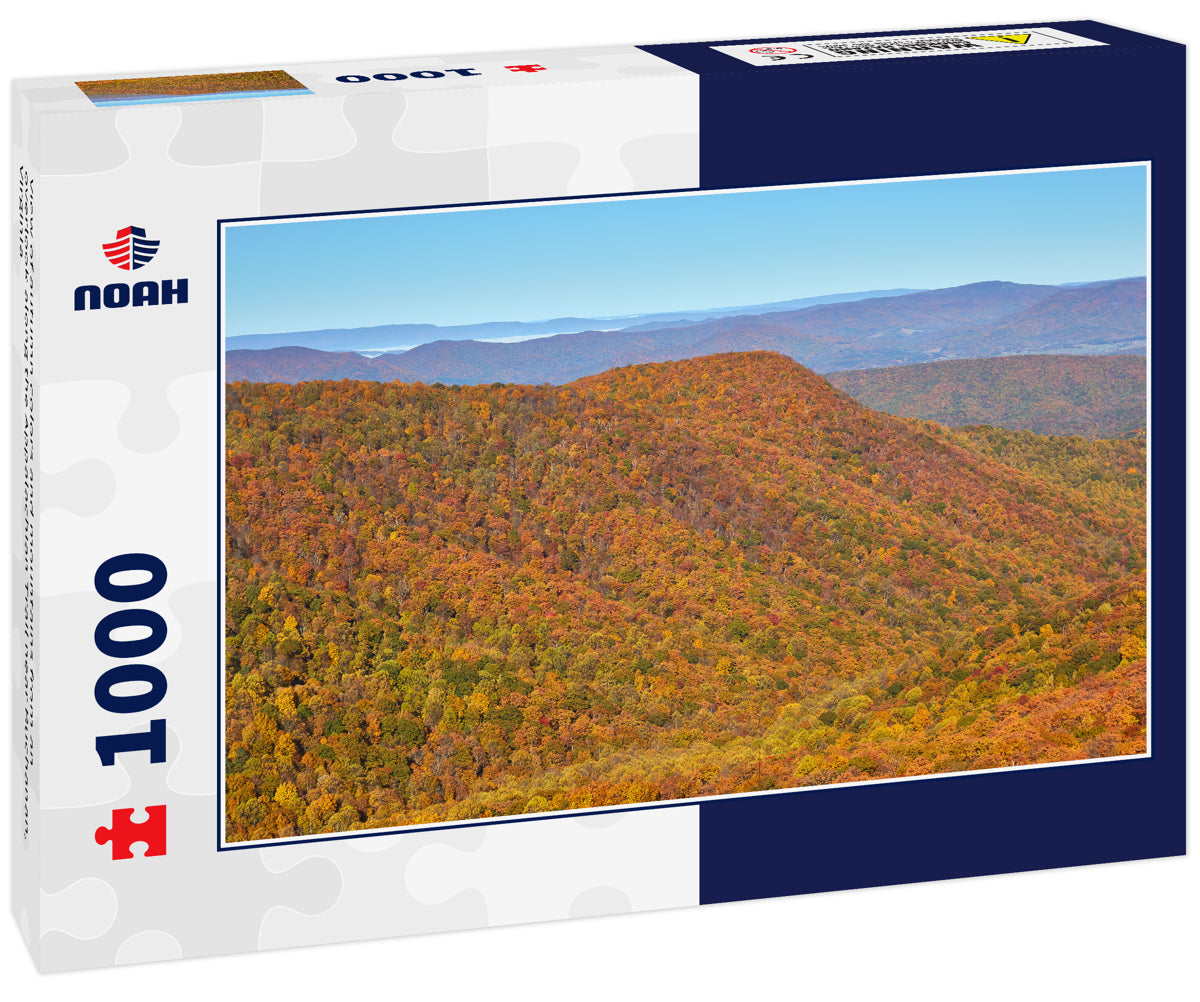 View of autumn colors and mountains from an overlook along the Appalachian Trail near Buchanan, Virginia