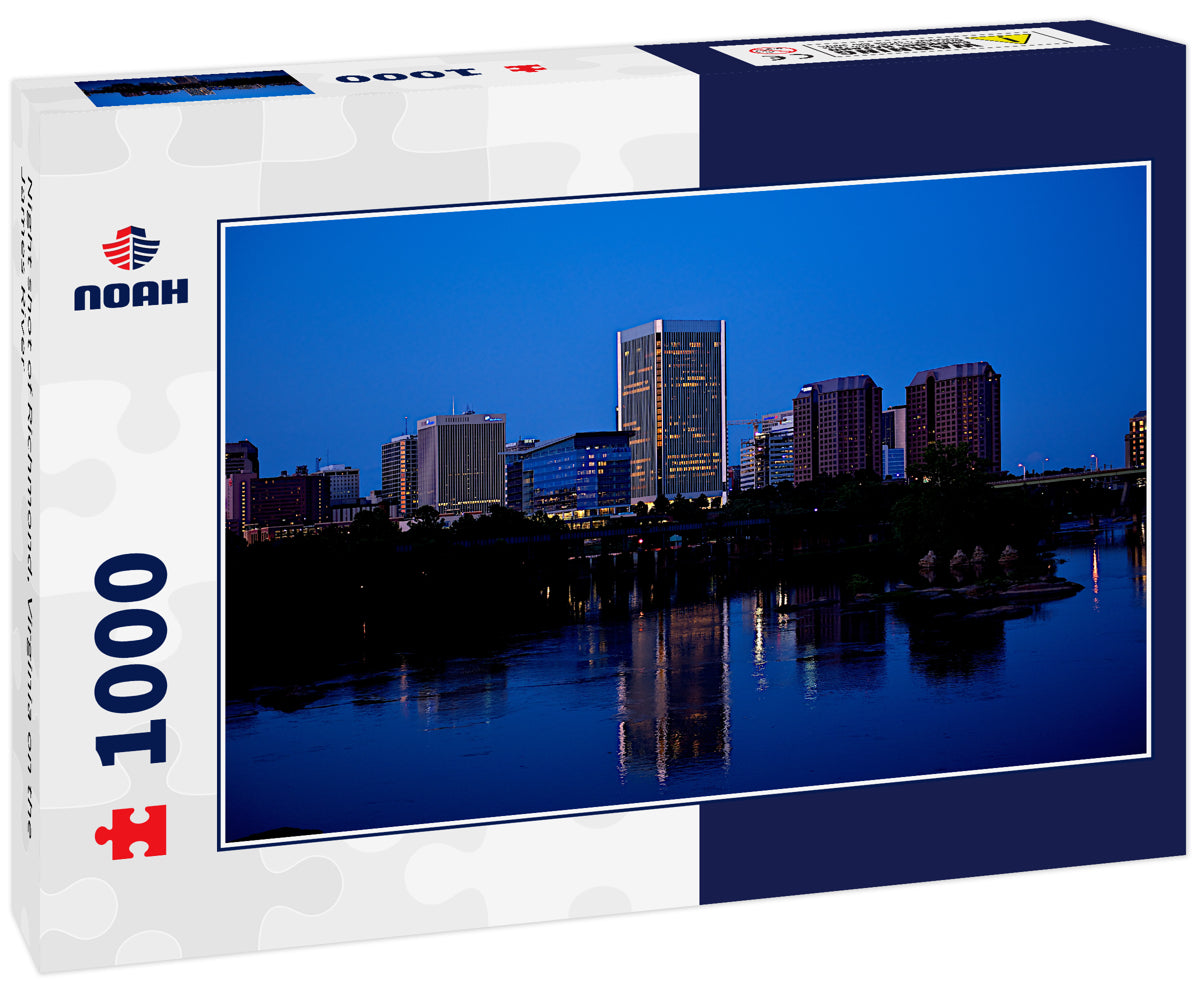 Night shot of Richmond, Virginia on the James River