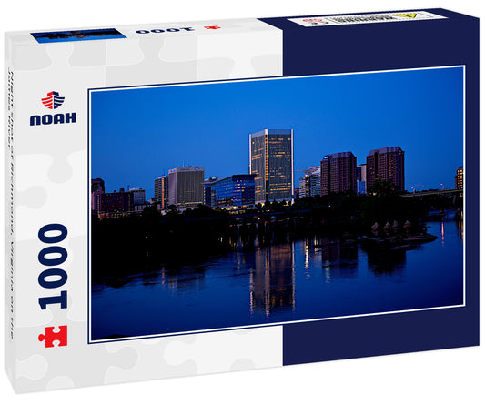 Night shot of Richmond, Virginia on the James River