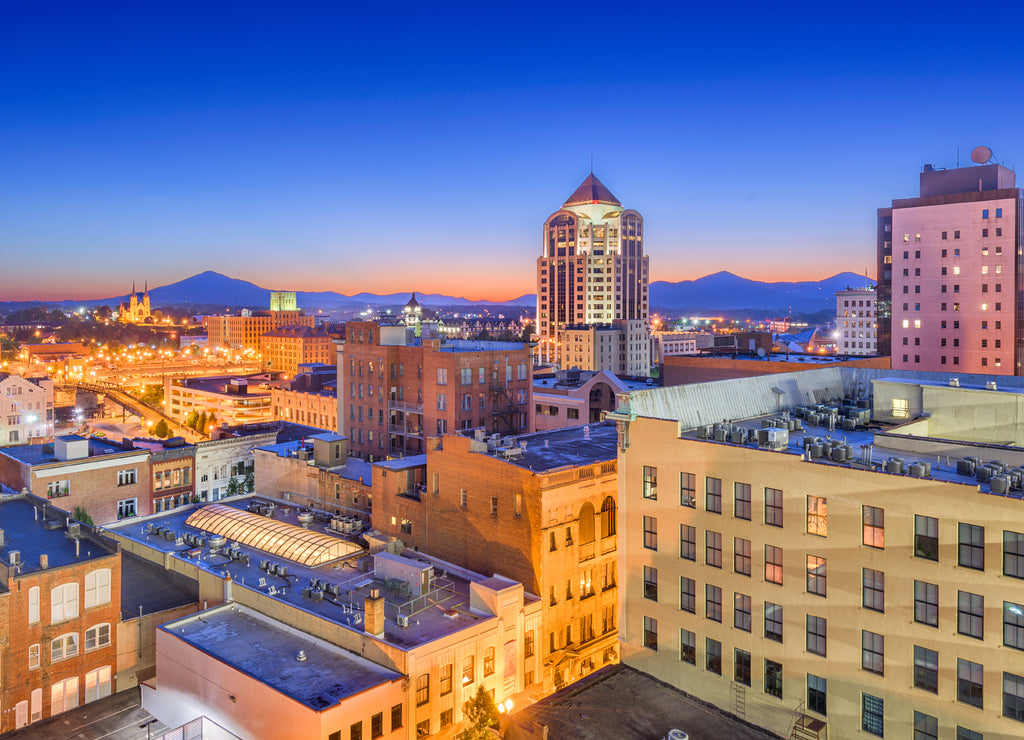 Roanoke, Virginia, USA Downtown Skyline