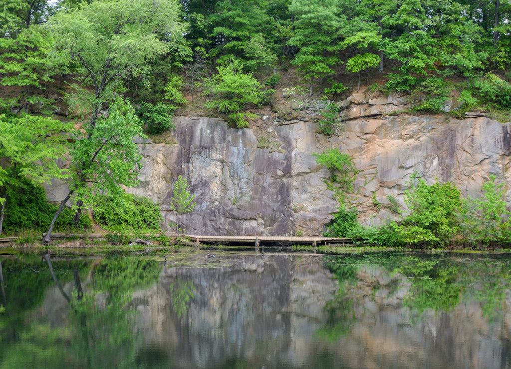 Filled in quarry lake at Belle Isle Park in Richmond, Virginia
