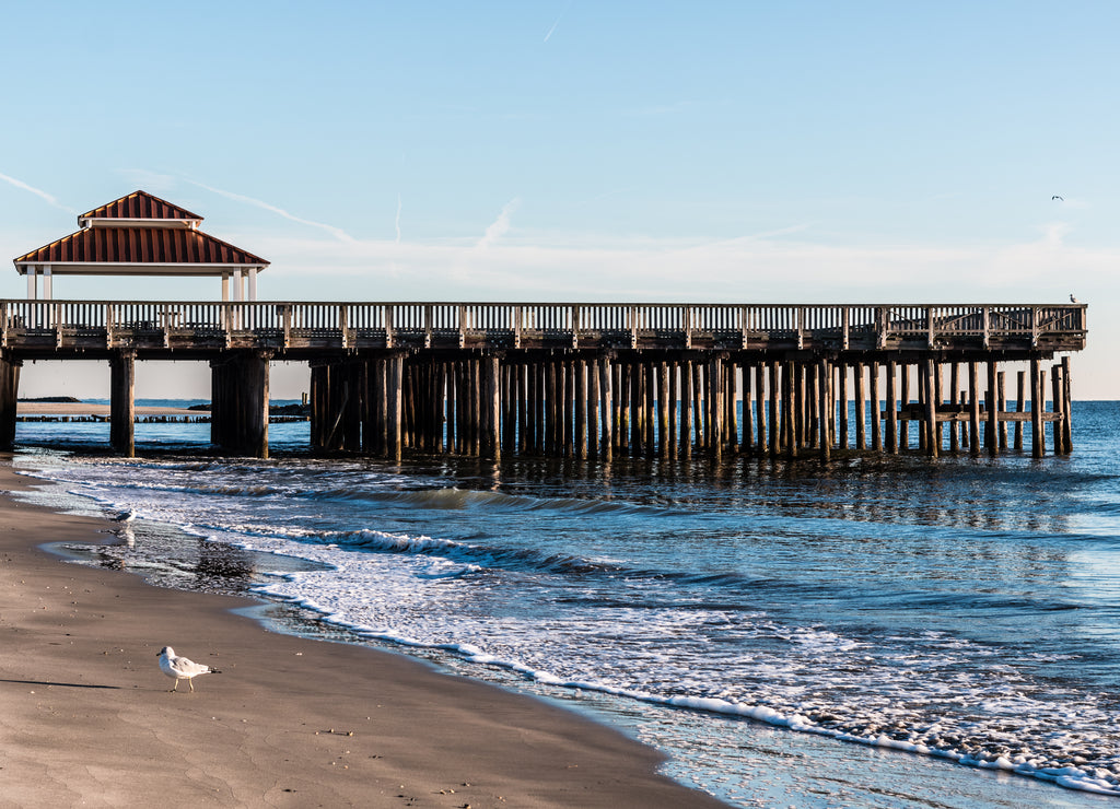 Viewing pier and gazebo at Buckroe Beach in Hampton, Virginia
