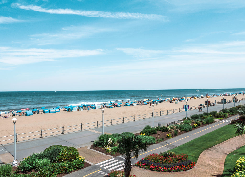 Boardwalk in Ocean City Beach, Virginia