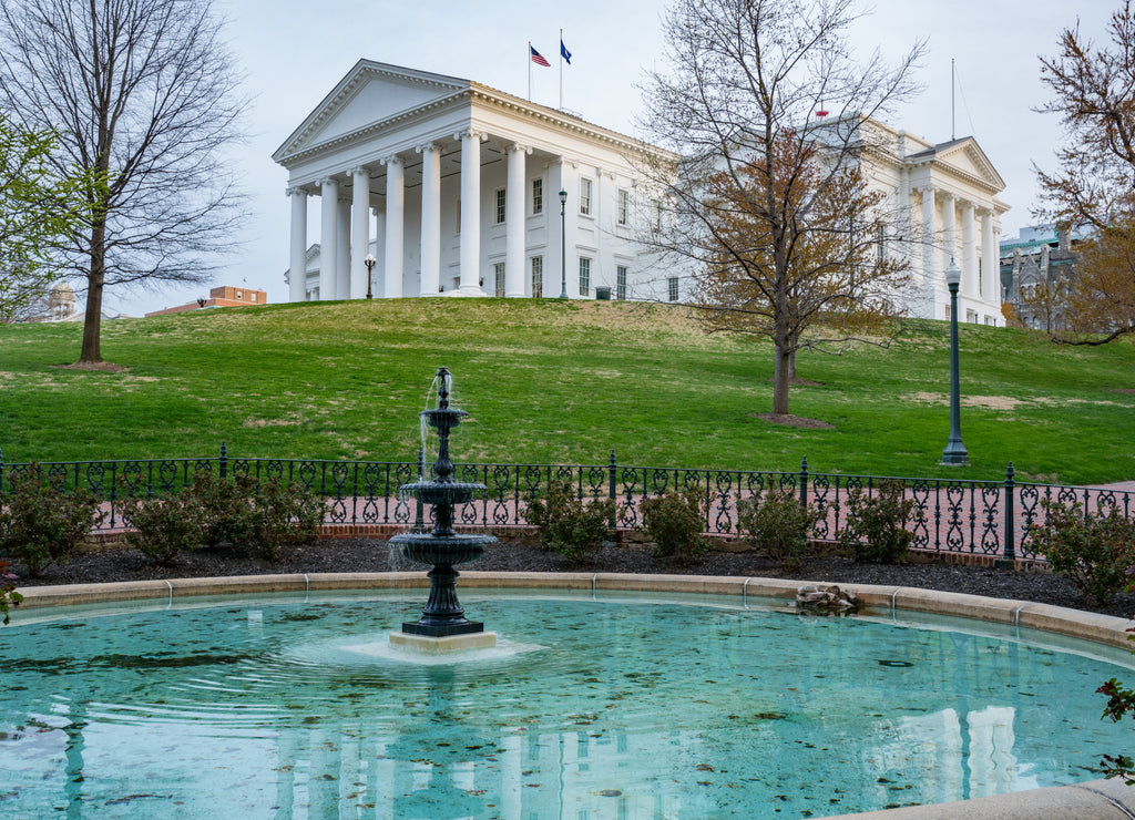 Water fountain at Virginia State Capitol Building in Richmond