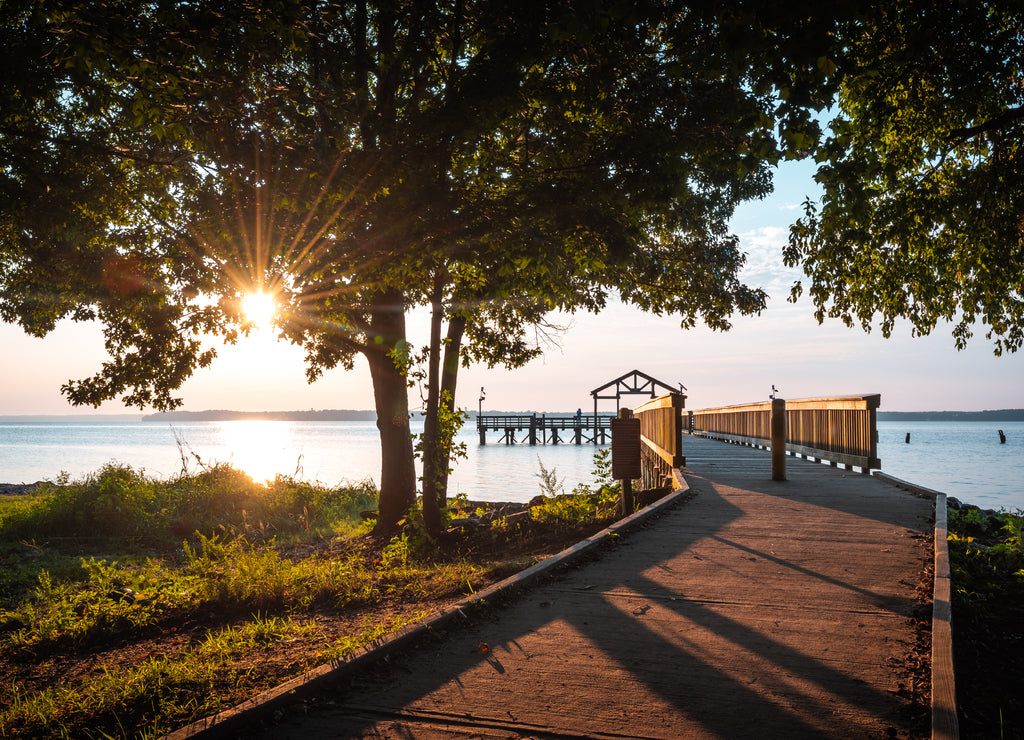 A Spring morning along the Potomac River at Leesylvania State Park in Woodbridge, Virginia