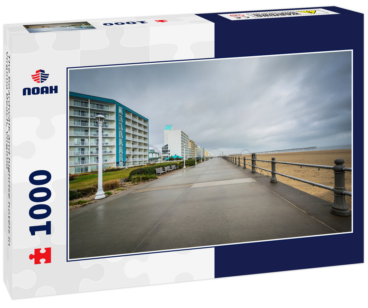 The boardwalk and highrise hotels in Virginia Beach, Virginia