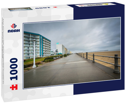 The boardwalk and highrise hotels in Virginia Beach, Virginia