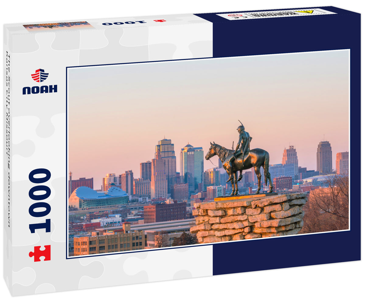 The Scout overlooking downtown Kansas City Missouri