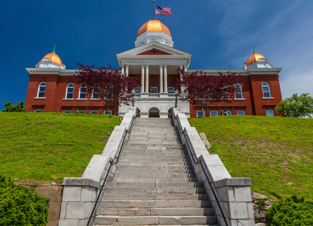 Hermann Missouri - Gasconade Courthouse, Hermann, Missouri, 1898 on the banks of the Missouri River