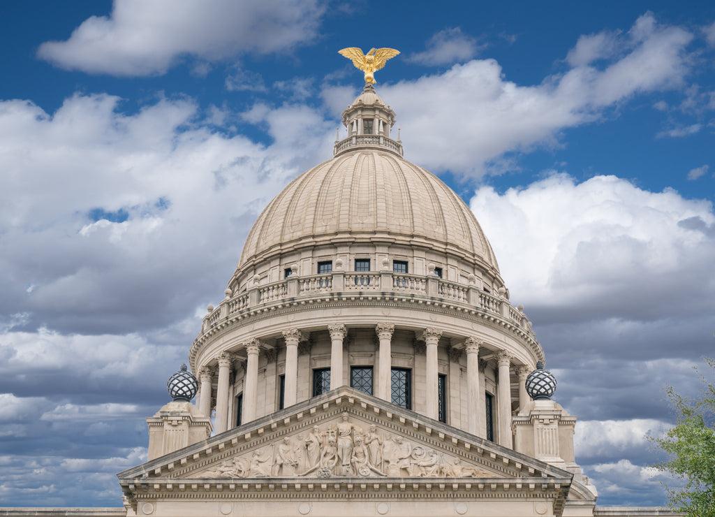 Dome of the Mississippi State Capitol Building in Jackson