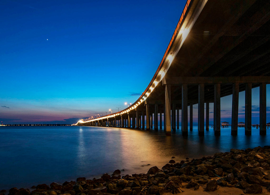 Bay of St. Louis Bridge looking West from Pass Christian, Mississippi