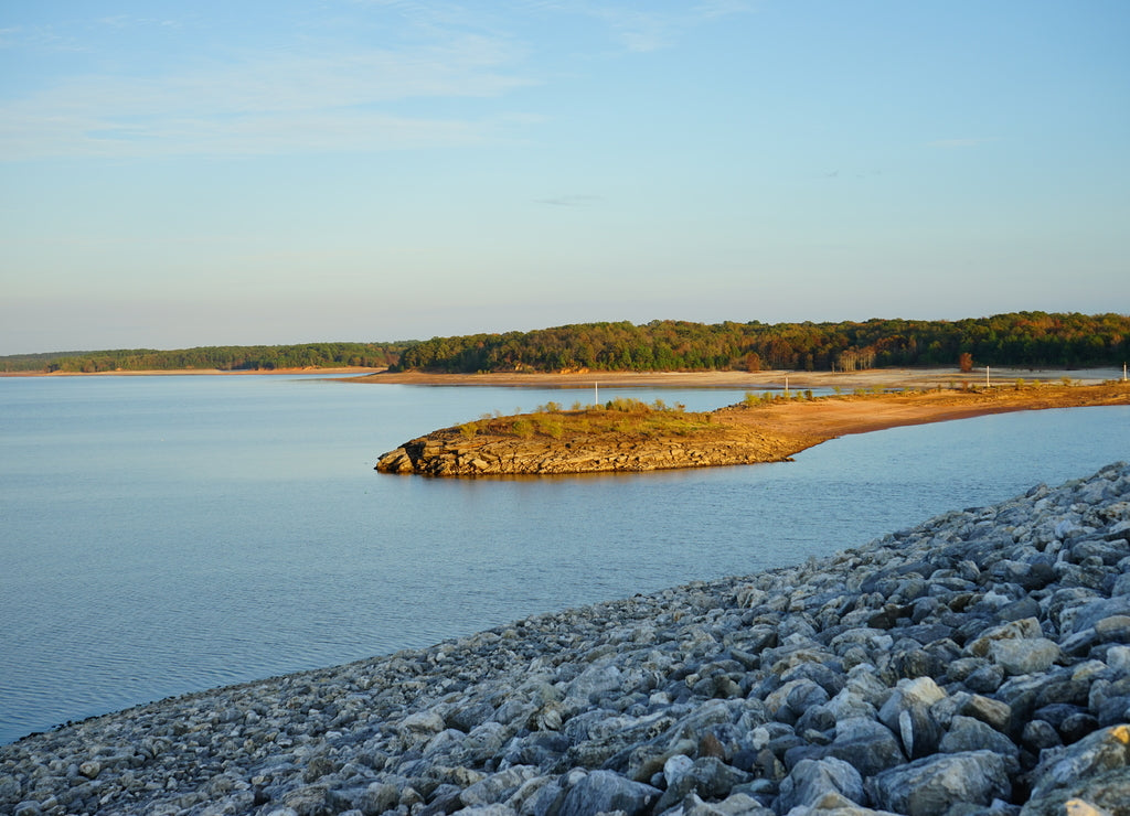 Beautiful Sardis Lake and dam, Mississippi