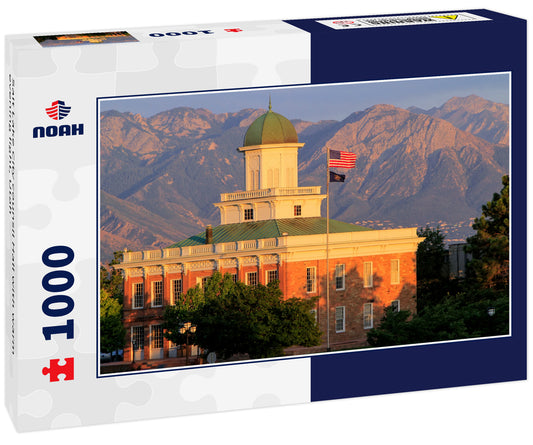 Salt Lake City counsil Hall with warm evening light, Utah