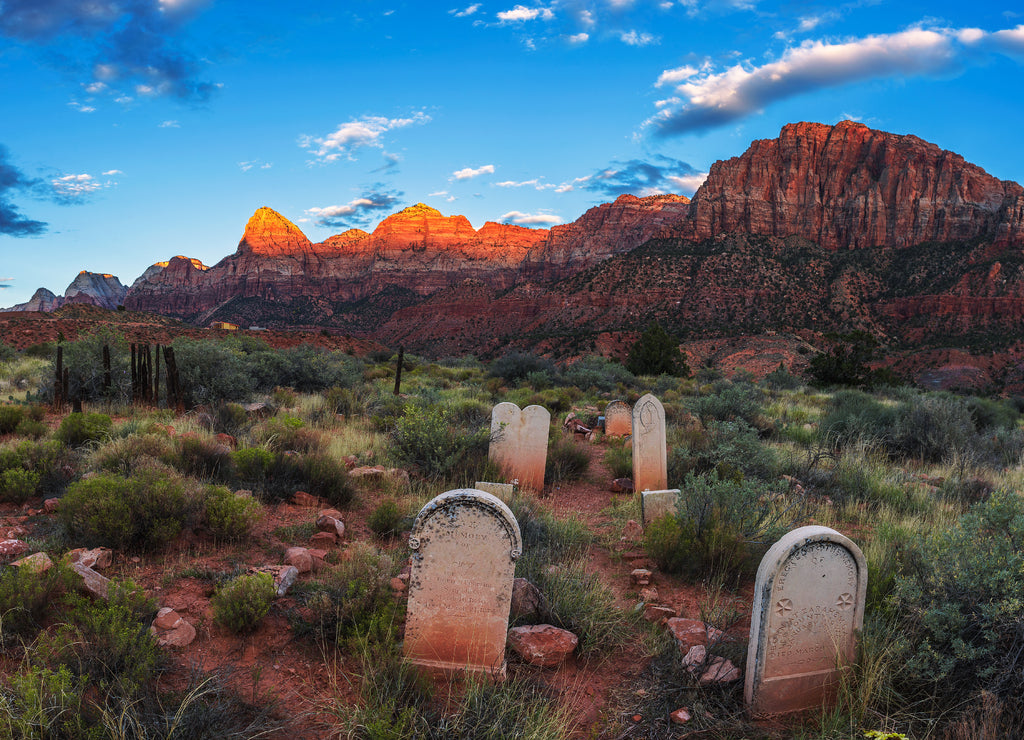 Historic pioneer cemetery in Springdale, Utah