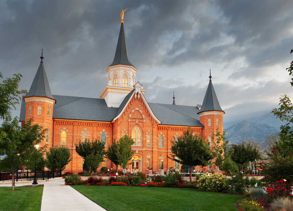 Provo, Utah, USA at Provo City Center Temple at twilight