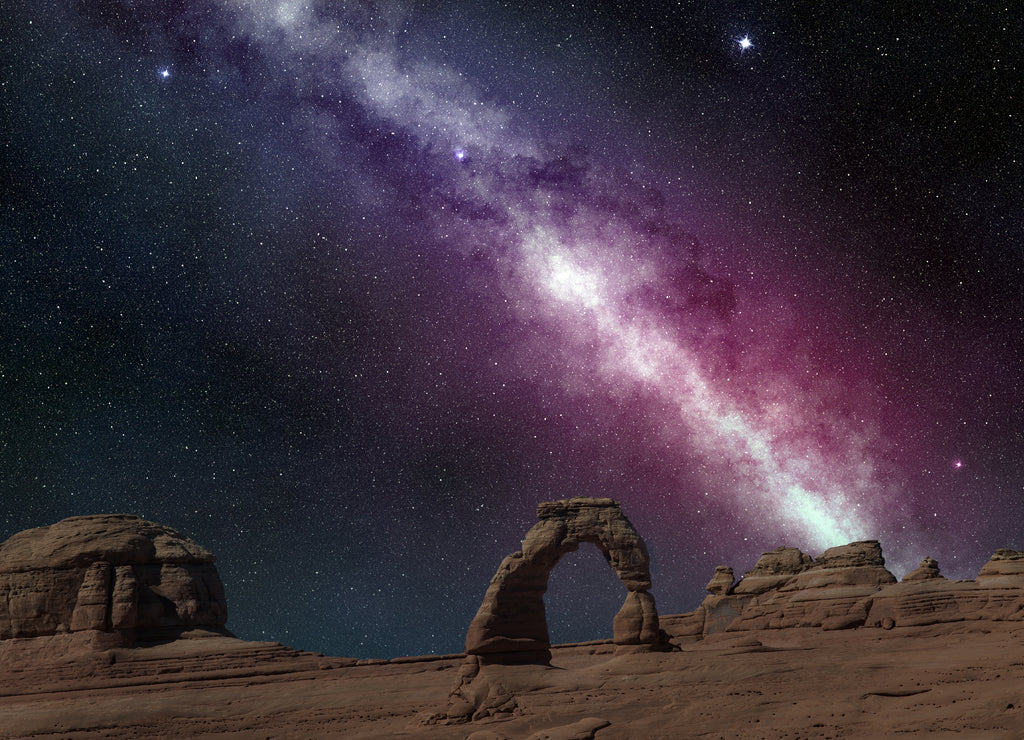 milky way in arches national park, utah