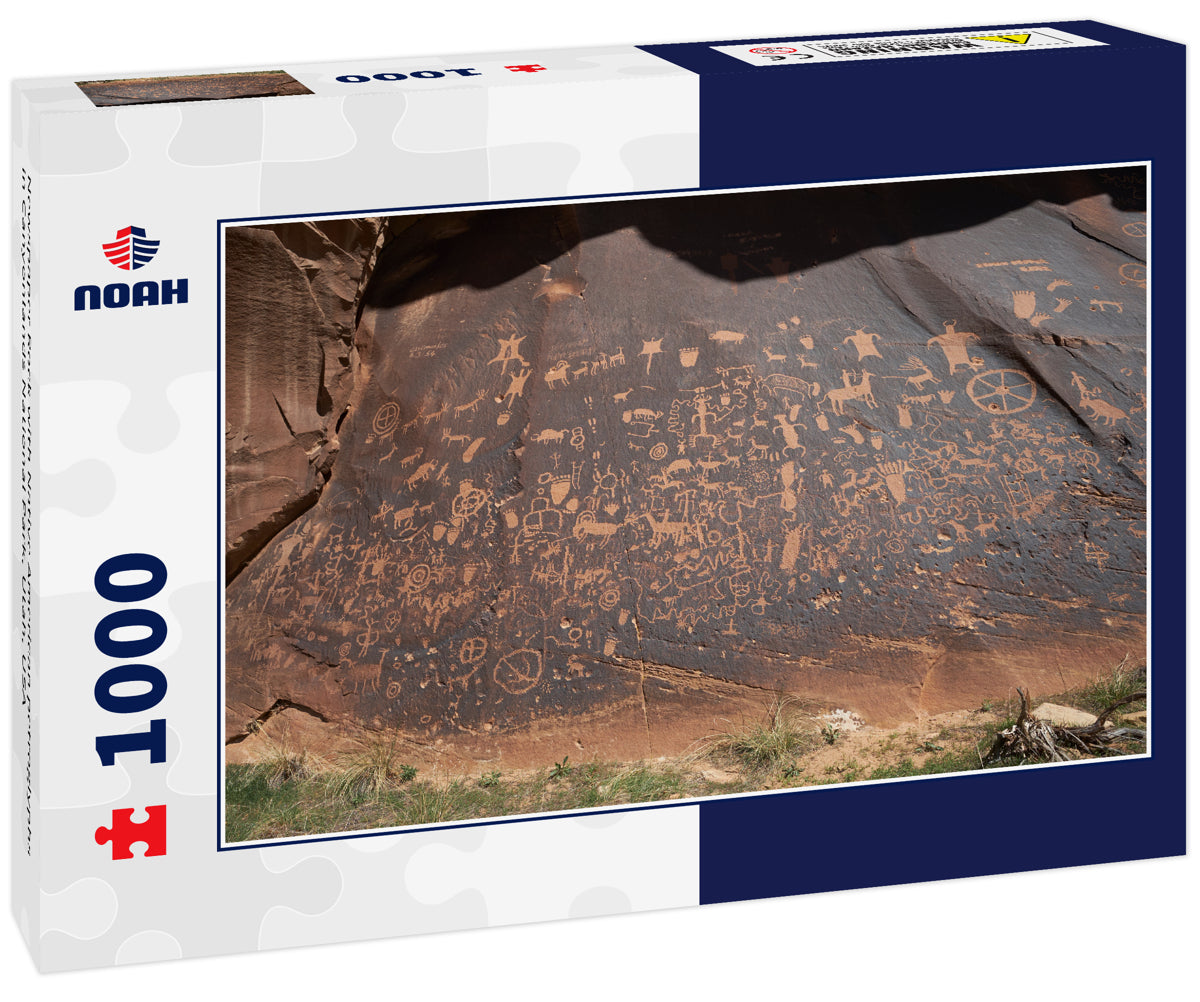 Newspaper Rock with Native American petroglyphs in Canyonlands National Park, Utah, USA