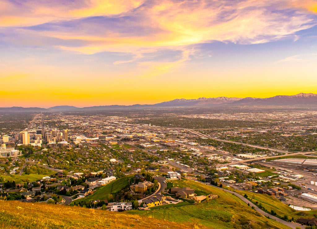 Beautiful Sunset in Salt Lake City, Utah