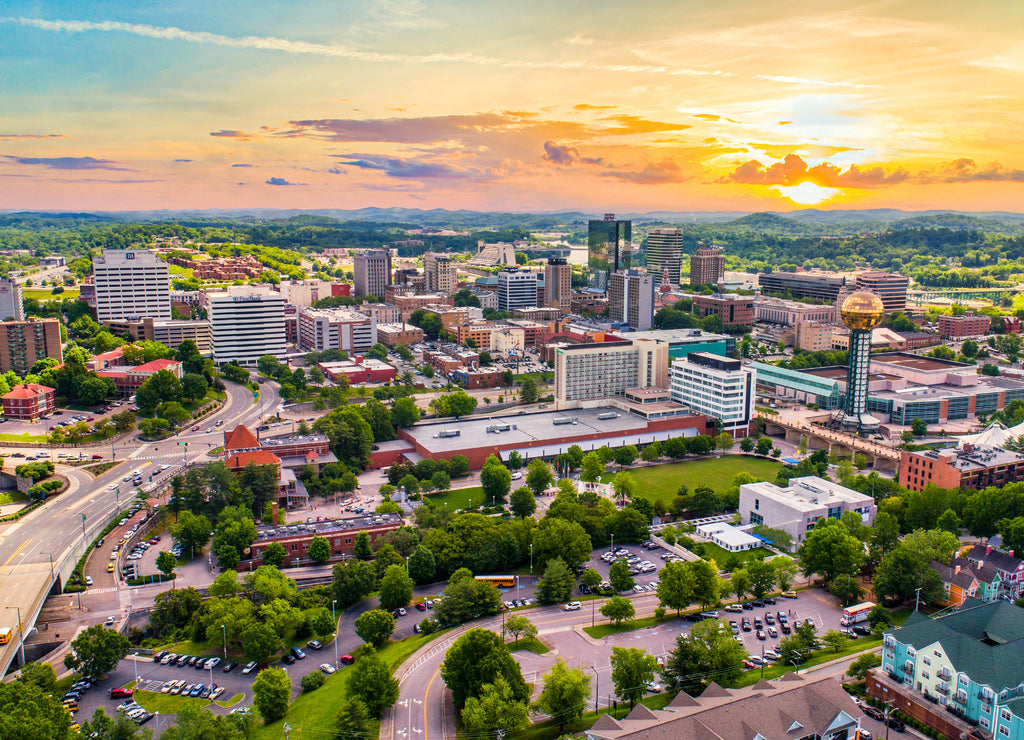 Knoxville, Tennessee, USA Downtown Skyline Aerial