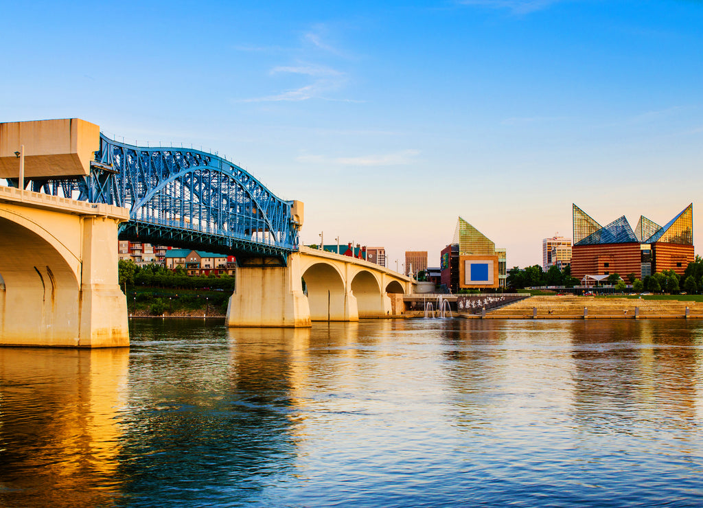 Downtown Chattanooga, Tennessee at dusk