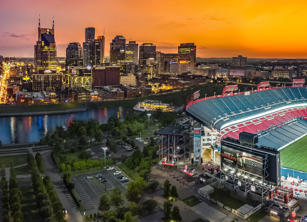 Nashville Skyline with stadium Tennessee