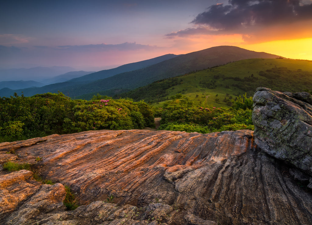 Summer sunset along Appalachian Trail, Tennessee
