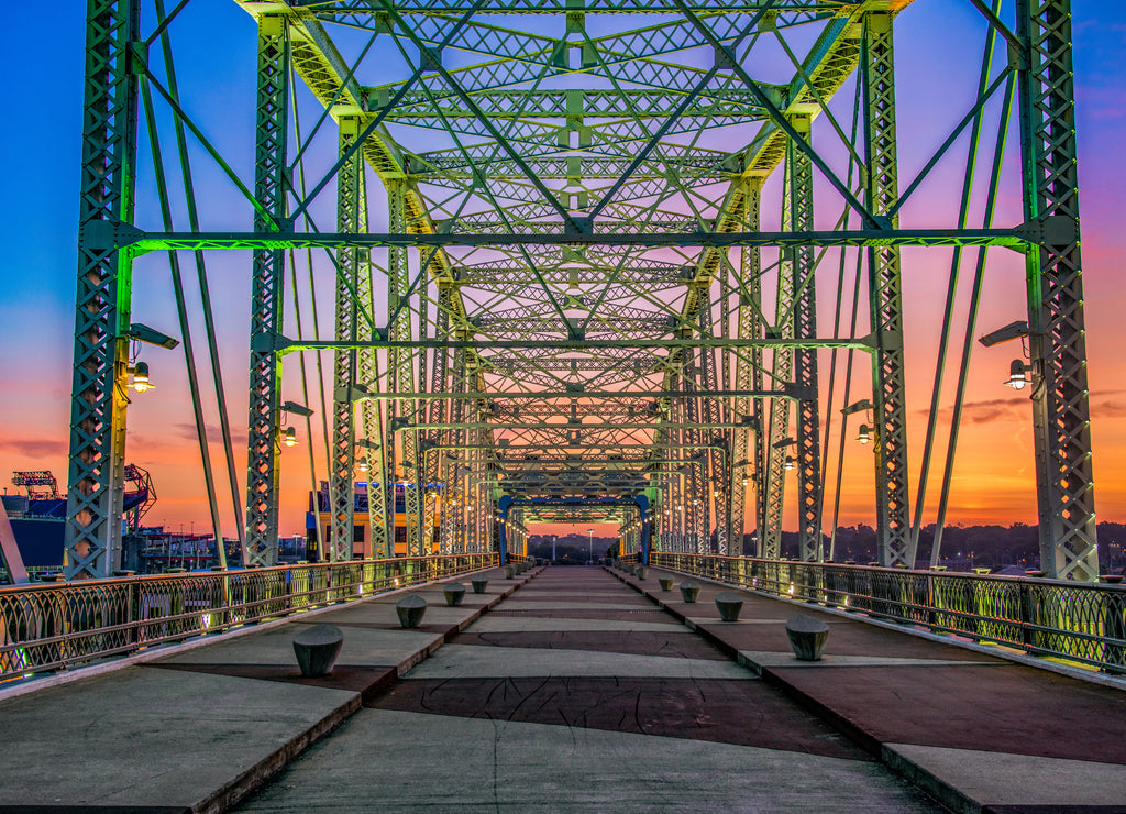 Nashville Tennessee Pedestrian Bridge at Sunrise