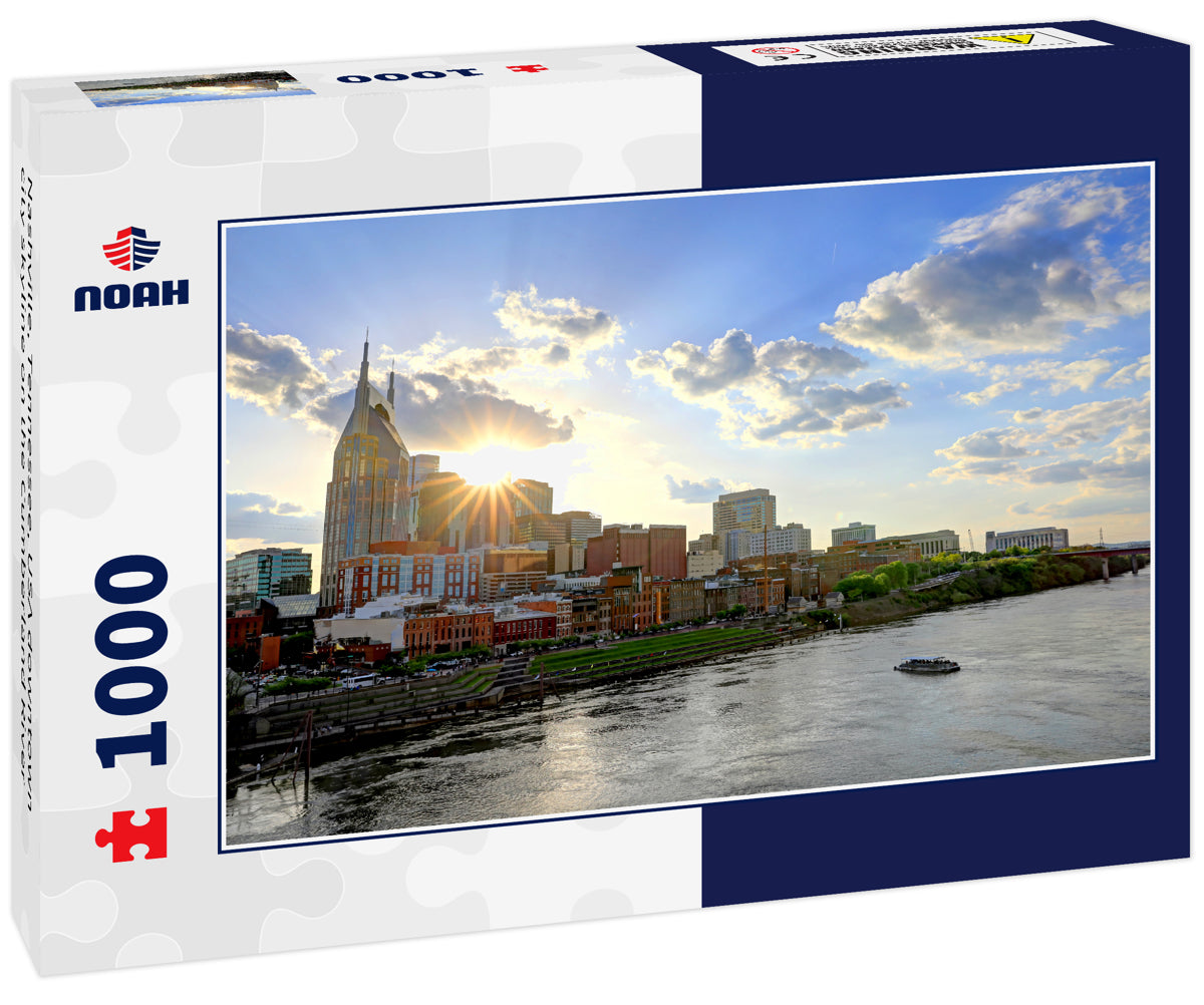 Nashville, Tennessee, USA downtown city skyline on the Cumberland River