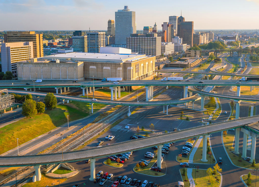 Aerial view of downtown Memphis, Tennessee