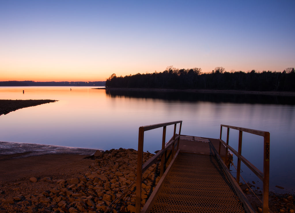 Sunset over a lake in Tennessee