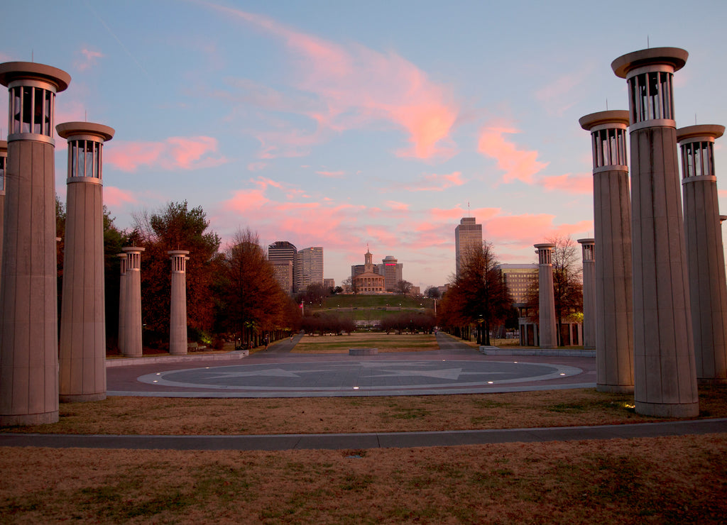 Colonnade in a park, 95 Bell Carillons, Bicentennial Mall State Park, Nashville, Davidson County, Tennessee