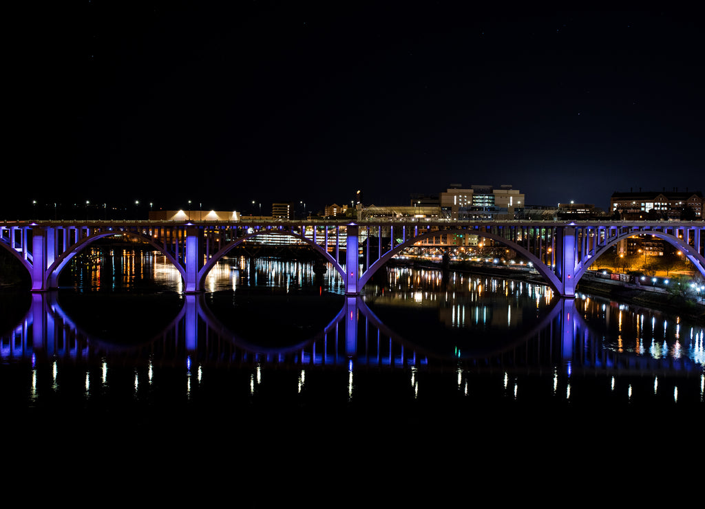 Knoxville Henley Street Bridge at Night, Tennessee