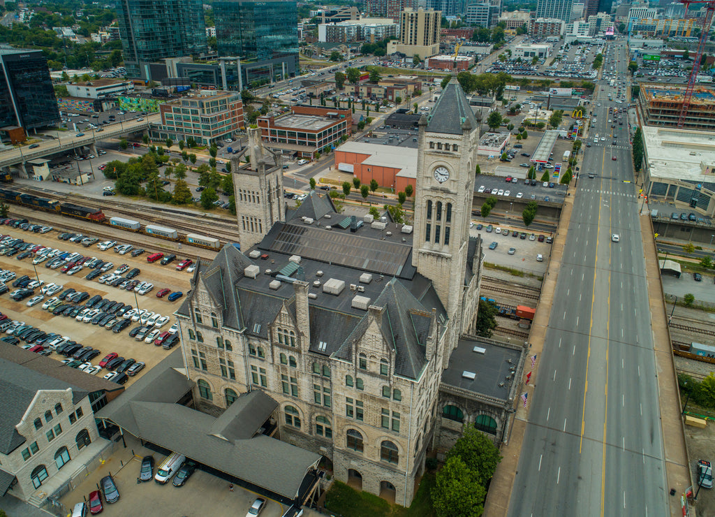 Aerial drone image Union Station Hotel Nashville Autograph Collection Tennessee