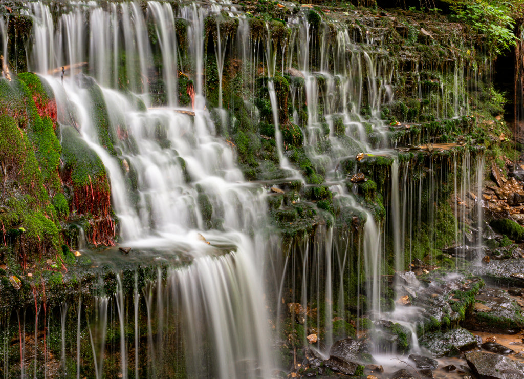 waterfall at City Lake Natural Area in Cookeville, Tennessee