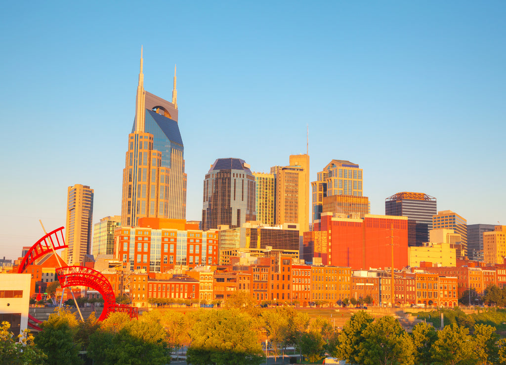 Downtown Nashville cityscape in the morning, Tennessee