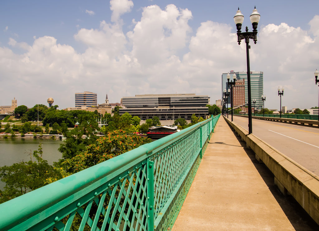 Views of Knoxville Tennessee downtown on sunny day