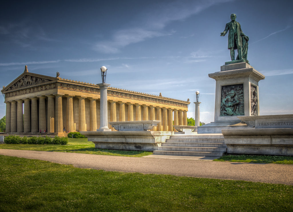 The Parthenon in Nashville, Tennessee is a full scale replica of the original Parthenon in Greece. The Parthenon is located in Centennial Park