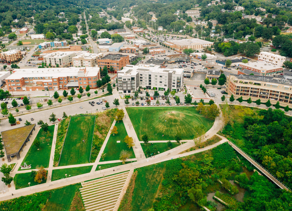 Drone View Chattanooga Tennessee Downtown