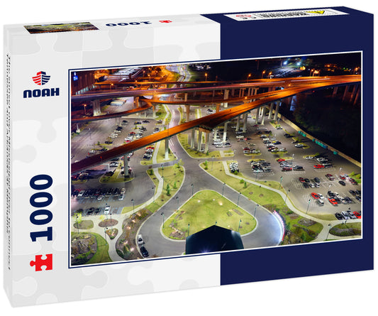 The sunset over Mississippi river to connect Tennessee and Arkansas at Memphis