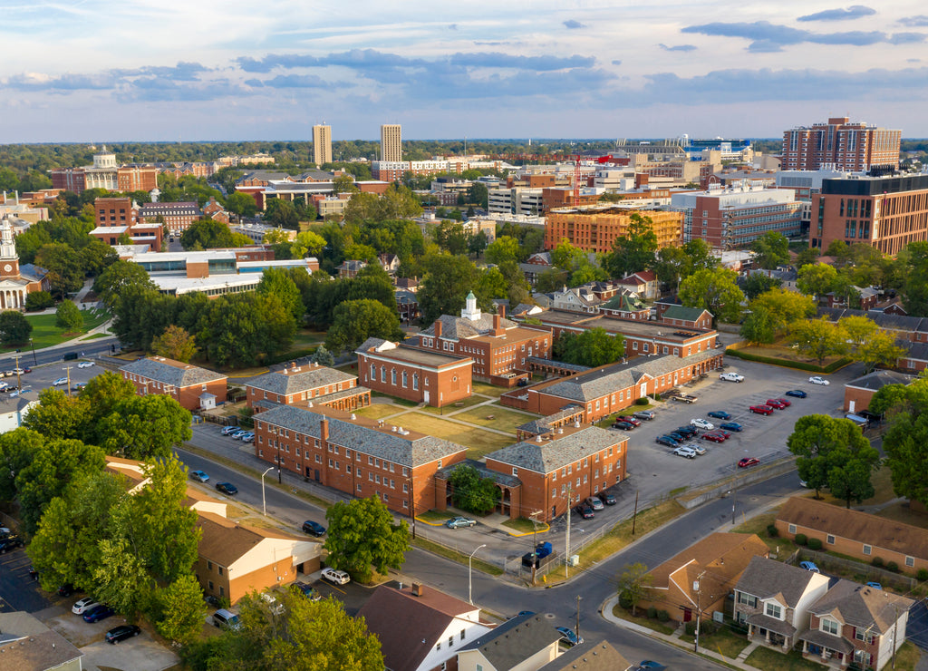 Clear Biright Late Summer Day Aerial View Lexington Kentucky