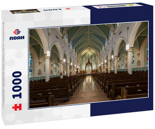 Panoramic view of the interior of the St. Louis Bertrand Catholic Church in Louisville, Kentucky