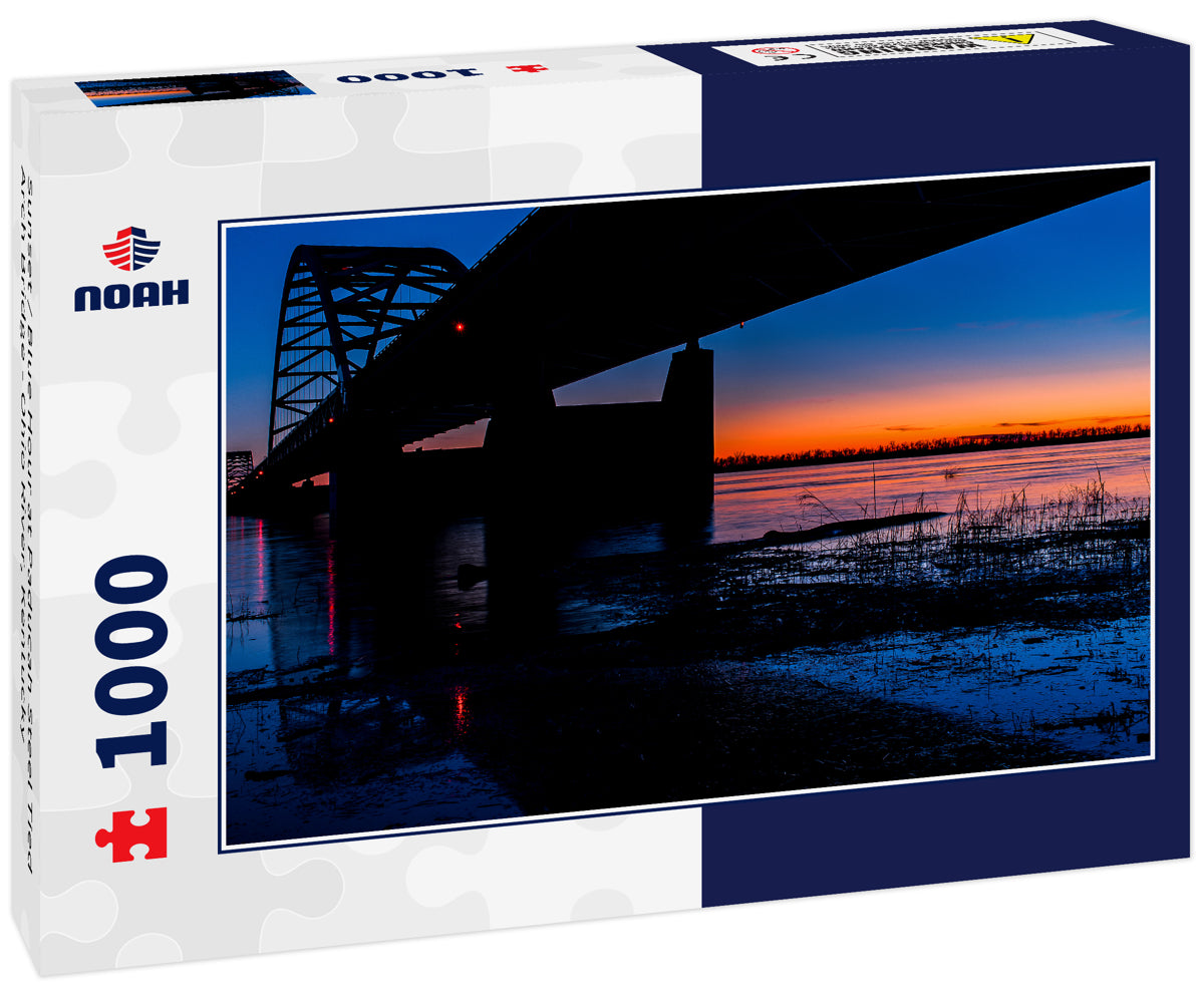 Sunset / Blue Hour at Paducah Steel Tied Arch Bridge - Ohio River, Kentucky & Illinois