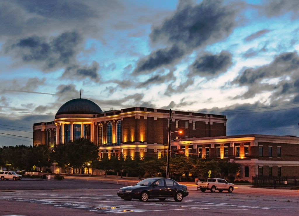 Warren County Justice Center at dusk Kentucky