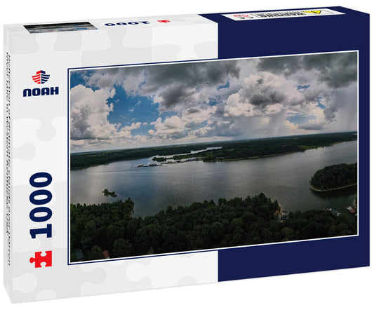 Reflection of dramatic clouds over Barren River lake in Western Kentucky, USA