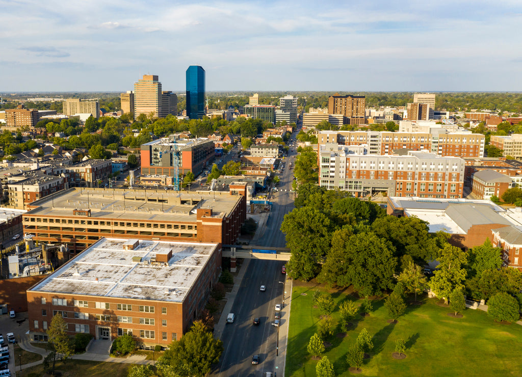 Clear Biright Late Summer Day Aerial View Lexington Kentucky