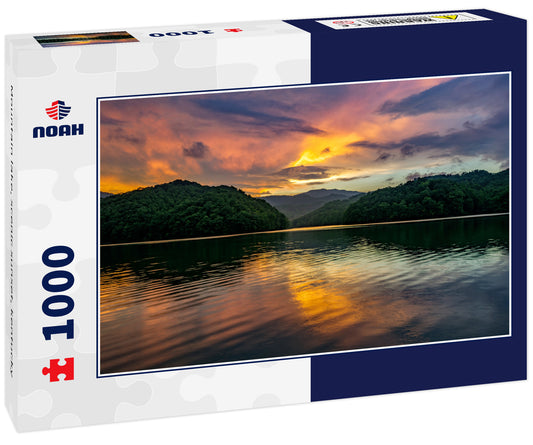 Mountain lake, scenic sunset, kentucky