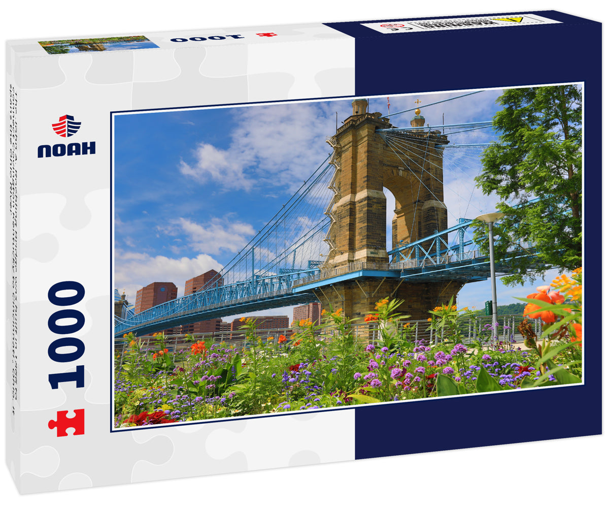 The John A. Roebling Bridge was built in 1866 to connect Covington Kentucky to Cincinnati , Ohio. It spans the Ohio River