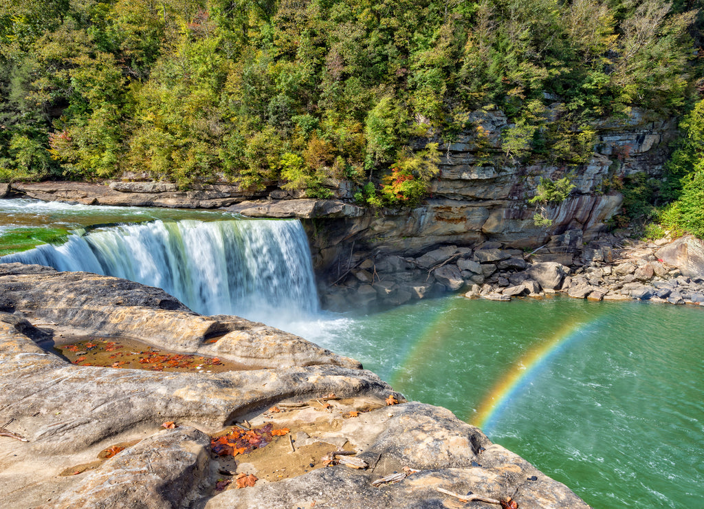 Rainbow At Cumberland Falls In Kentucky